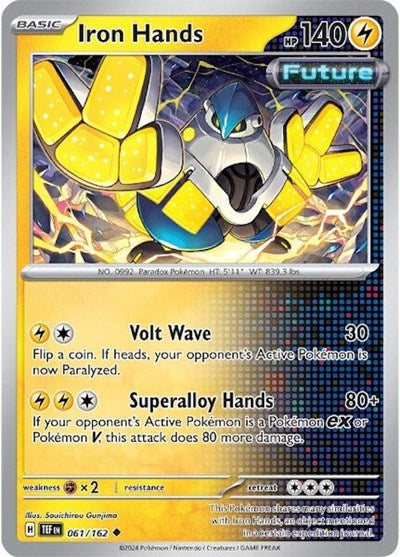 2024 Pokemon: SV05: Temporal Forces (TEF) - Iron Hands (#061/162, Uncommon) (, Near Mint)