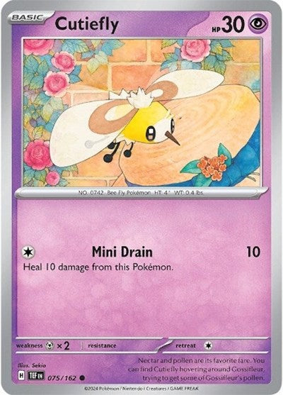 2024 Pokemon: SV05: Temporal Forces (TEF) - Cutiefly 075 162 (#075/162, Common) (, Near Mint)