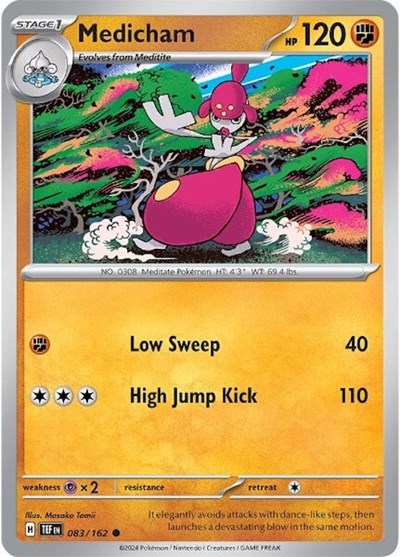 2024 Pokemon: SV05: Temporal Forces (TEF) - Medicham (#083/162, Common) (, Near Mint)