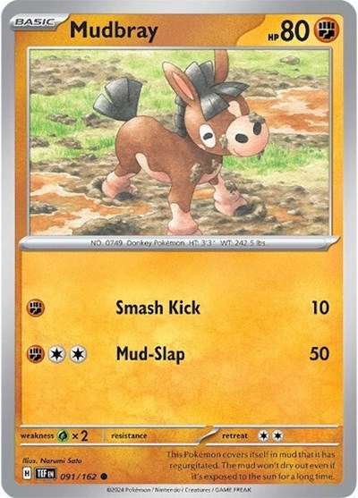 2024 Pokemon: SV05: Temporal Forces (TEF) - Mudbray (#091/162, Common) (, Near Mint)