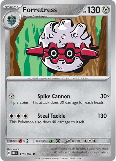 2024 Pokemon: SV05: Temporal Forces (TEF) - Forretress (#110/162, Uncommon) (, Near Mint)