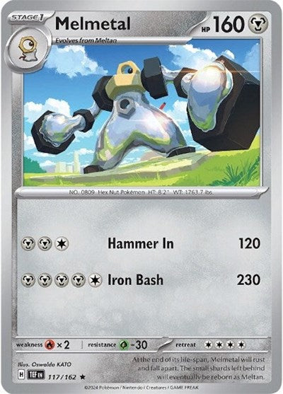 2024 Pokemon: SV05: Temporal Forces (TEF) - Melmetal (#117/162, Rare) (Holofoil, Near Mint)