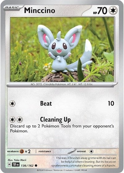2024 Pokemon: SV05: Temporal Forces (TEF) - Minccino 136 162 (#136/162, Common) (, Near Mint)