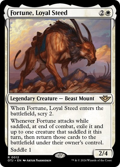 2024 Magic: The Gathering: Outlaws of Thunder Junction (OTJ) - Fortune Loyal Steed (#12, Rare) (, Near Mint)