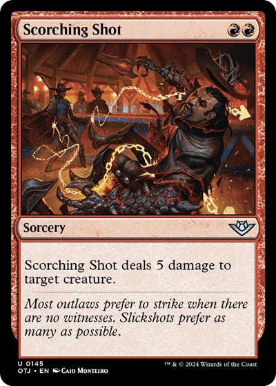 2024 Magic: The Gathering: Outlaws of Thunder Junction (OTJ) - Scorching Shot (#145, Uncommon) (, Near Mint)