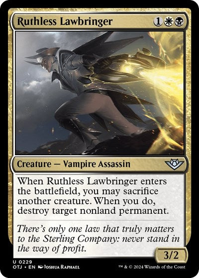 2024 Magic: The Gathering: Outlaws of Thunder Junction (OTJ) - Ruthless Lawbringer (#229, Uncommon) (, Near Mint)