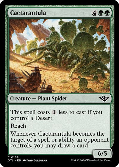 2024 Magic: The Gathering: Outlaws of Thunder Junction (OTJ) - Cactarantula (#158, Common)