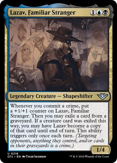 2024 Magic: The Gathering: Outlaws of Thunder Junction (OTJ) - Lazav Familiar Stranger (#216, Uncommon)