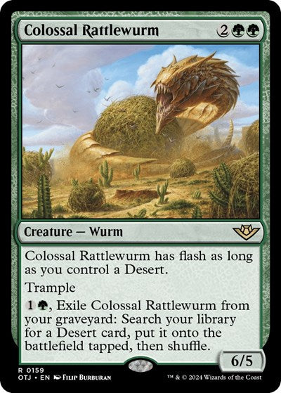 2024 Magic: The Gathering: Outlaws of Thunder Junction (OTJ) - Colossal Rattlewurm (#159, Rare) (, Near Mint)