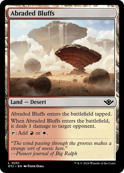 2024 Magic: The Gathering: Outlaws of Thunder Junction (OTJ) - Abraded Bluffs (#251, Land) (, Near Mint)