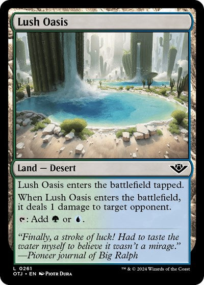 2024 Magic: The Gathering: Outlaws of Thunder Junction (OTJ) - Lush Oasis (#261, Land) (, Near Mint)