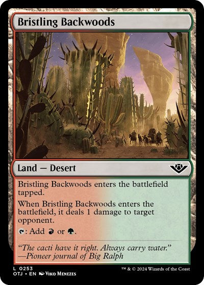 2024 Magic: The Gathering: Outlaws of Thunder Junction (OTJ) - Bristling Backwoods (#253, Land) (, Near Mint)