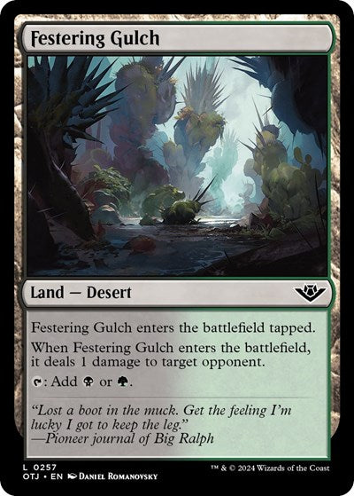 2024 Magic: The Gathering: Outlaws of Thunder Junction (OTJ) - Festering Gulch (#257, Land) (, Near Mint)