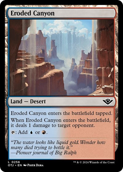 2024 Magic: The Gathering: Outlaws of Thunder Junction (OTJ) - Eroded Canyon (#256, Land) (, Near Mint)