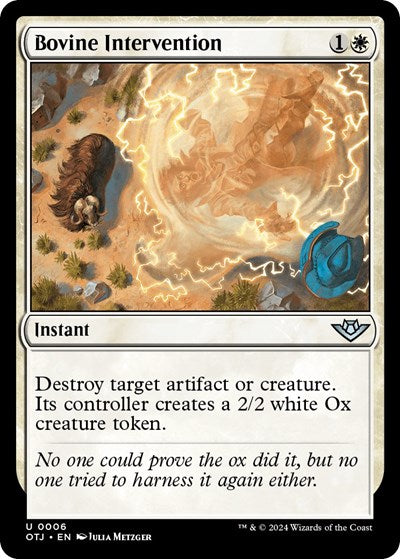 2024 Magic: The Gathering: Outlaws of Thunder Junction (OTJ) - Bovine Intervention (#6, Uncommon)