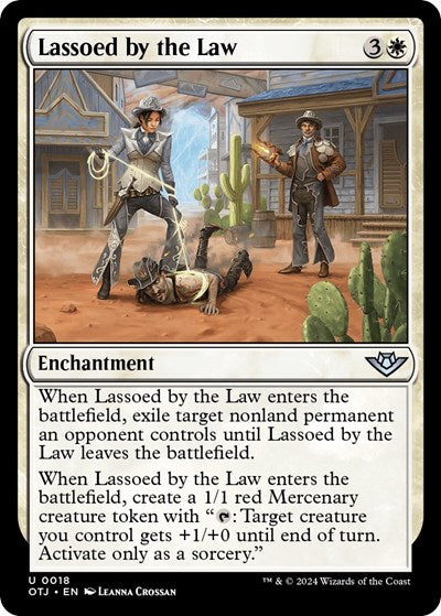 2024 Magic: The Gathering: Outlaws of Thunder Junction (OTJ) - Lassoed by the Law (#18, Uncommon) (, Near Mint)