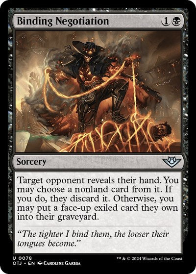 2024 Magic: The Gathering: Outlaws of Thunder Junction (OTJ) - Binding Negotiation (#78, Uncommon) (, Near Mint)