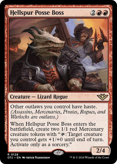 2024 Magic: The Gathering: Outlaws of Thunder Junction (OTJ) - Hellspur Posse Boss (#128, Rare) (, Near Mint)