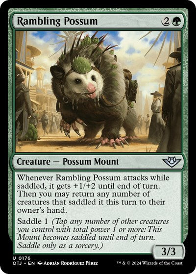 2024 Magic: The Gathering: Outlaws of Thunder Junction (OTJ) - Rambling Possum (#176, Uncommon) (, Near Mint)
