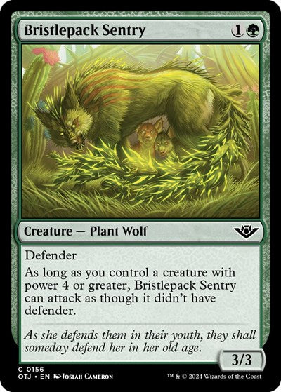 2024 Magic: The Gathering: Outlaws of Thunder Junction (OTJ) - Bristlepack Sentry (#156, Common) (, Near Mint)