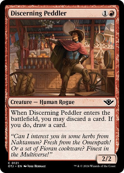 2024 Magic: The Gathering: Outlaws of Thunder Junction (OTJ) - Discerning Peddler (#121, Common)