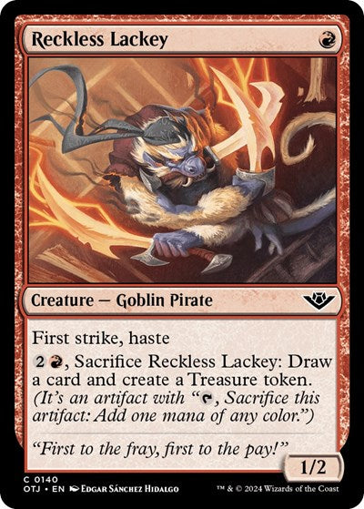 2024 Magic: The Gathering: Outlaws of Thunder Junction (OTJ) - Reckless Lackey (#140, Common)