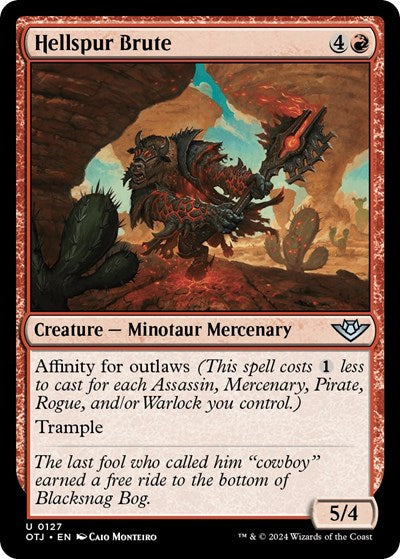 2024 Magic: The Gathering: Outlaws of Thunder Junction (OTJ) - Hellspur Brute (#127, Uncommon) (, Near Mint)