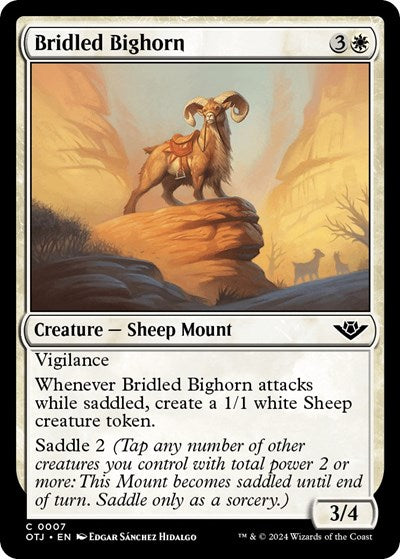 2024 Magic: The Gathering: Outlaws of Thunder Junction (OTJ) - Bridled Bighorn (#7, Common)