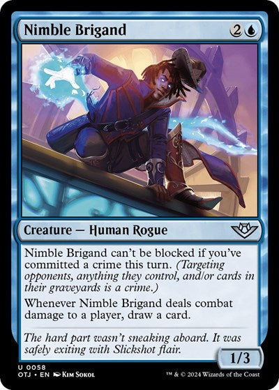 2024 Magic: The Gathering: Outlaws of Thunder Junction (OTJ) - Nimble Brigand (#58, Uncommon) (, Near Mint)