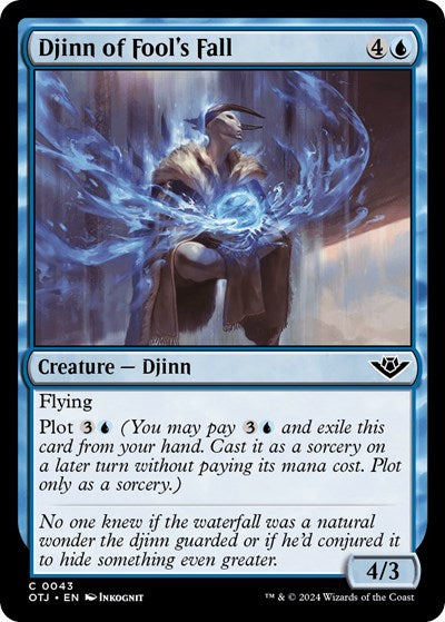 2024 Magic: The Gathering: Outlaws of Thunder Junction (OTJ) - Djinn of Fools Fall (#43, Common)