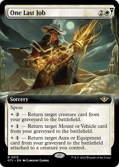 2024 Magic: The Gathering: Outlaws of Thunder Junction (OTJ) - One Last Job Extended Art (#315, Rare) (, Lightly Played)