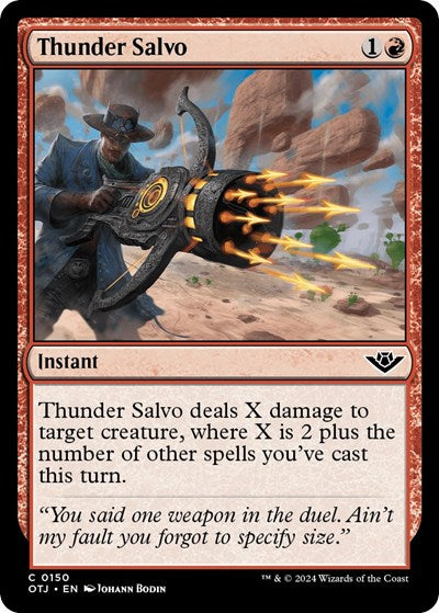 2024 Magic: The Gathering: Outlaws of Thunder Junction (OTJ) - Thunder Salvo (#150, Common)