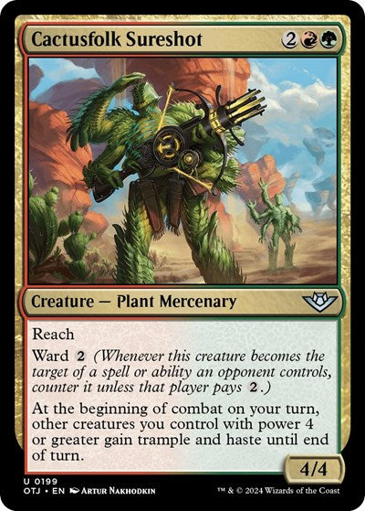 2024 Magic: The Gathering: Outlaws of Thunder Junction (OTJ) - Cactusfolk Sureshot (#199, Uncommon) (, Near Mint)