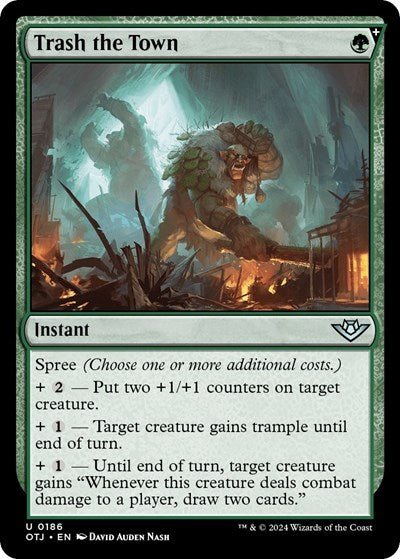 2024 Magic: The Gathering: Outlaws of Thunder Junction (OTJ) - Trash the Town (#186, Uncommon) (, Near Mint)