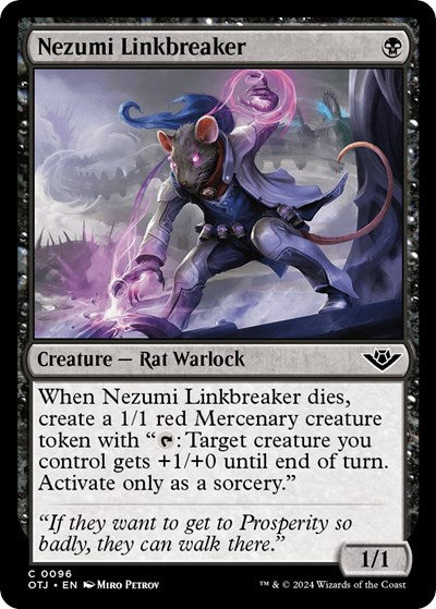 2024 Magic: The Gathering: Outlaws of Thunder Junction (OTJ) - Nezumi Linkbreaker (#96, Common) (, Near Mint)