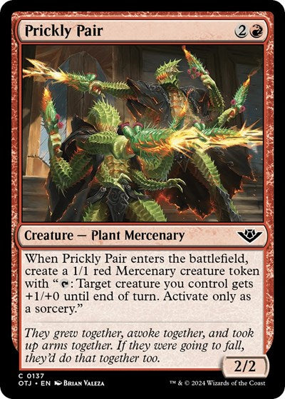 2024 Magic: The Gathering: Outlaws of Thunder Junction (OTJ) - Prickly Pair (#137, Common) (, Near Mint)