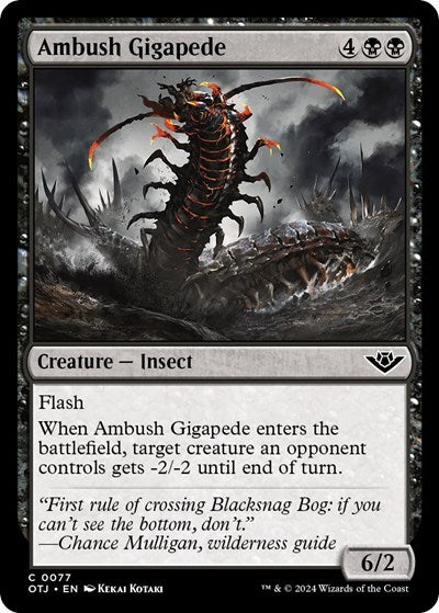 2024 Magic: The Gathering: Outlaws of Thunder Junction (OTJ) - Ambush Gigapede (#77, Common)