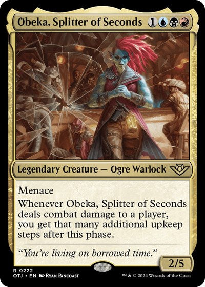 2024 Magic: The Gathering: Outlaws of Thunder Junction (OTJ) - Obeka Splitter of Seconds (#222, Rare) (, Near Mint)