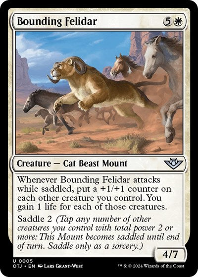 2024 Magic: The Gathering: Outlaws of Thunder Junction (OTJ) - Bounding Felidar (#5, Uncommon)