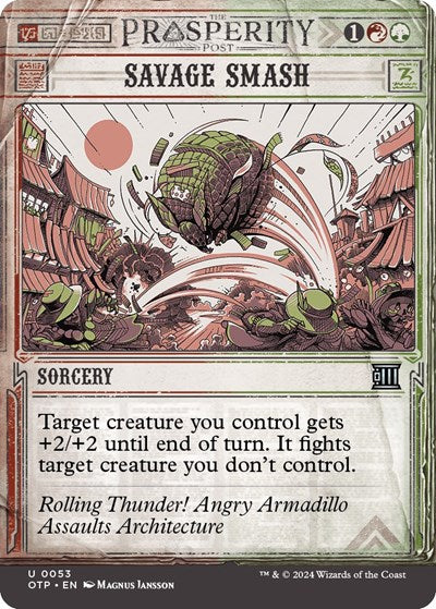 2024 Magic: The Gathering: Outlaws of Thunder Junction: Breaking News (OTP) - Savage Smash (#53, Uncommon)