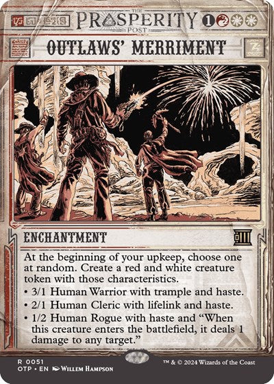 2024 Magic: The Gathering: Outlaws of Thunder Junction: Breaking News (OTP) - Outlaws Merriment (#51, Rare) (, Near Mint)