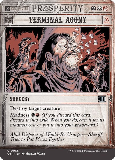 2024 Magic: The Gathering: Outlaws of Thunder Junction: Breaking News (OTP) - Terminal Agony (#55, Uncommon) (, Near Mint)