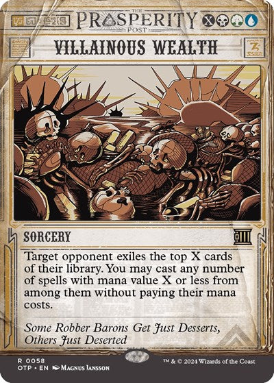2024 Magic: The Gathering: Outlaws of Thunder Junction: Breaking News (OTP) - Villainous Wealth (#58, Rare) (, Near Mint)