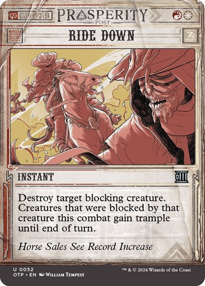 2024 Magic: The Gathering: Outlaws of Thunder Junction: Breaking News (OTP) - Ride Down (#52, Uncommon) (, Near Mint)