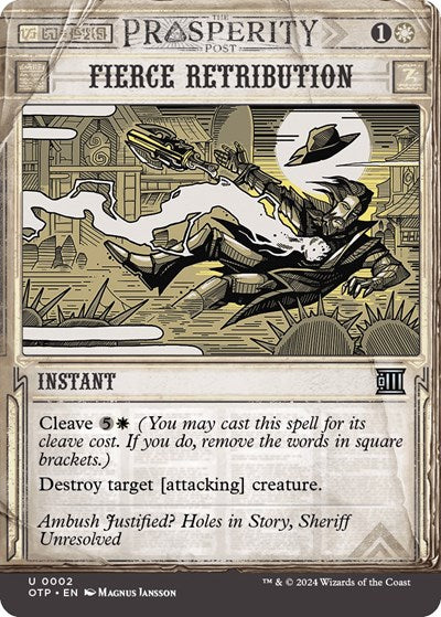 2024 Magic: The Gathering: Outlaws of Thunder Junction: Breaking News (OTP) - Fierce Retribution (#2, Uncommon) (, Near Mint)