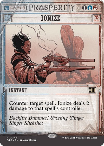 2024 Magic: The Gathering: Outlaws of Thunder Junction: Breaking News (OTP) - Ionize (#49, Rare) (, Near Mint)