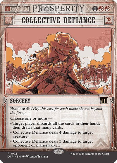 2024 Magic: The Gathering: Outlaws of Thunder Junction: Breaking News (OTP) - Collective Defiance (#21, Rare) (, Near Mint)