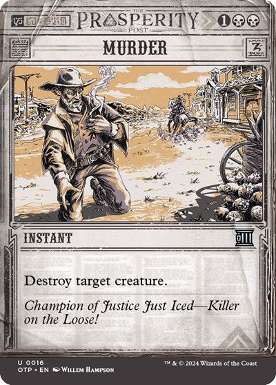 2024 Magic: The Gathering: Outlaws of Thunder Junction: Breaking News (OTP) - Murder (#16, Uncommon) (, Near Mint)