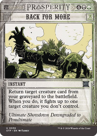 2024 Magic: The Gathering: Outlaws of Thunder Junction: Breaking News (OTP) - Back for More (#36, Uncommon)