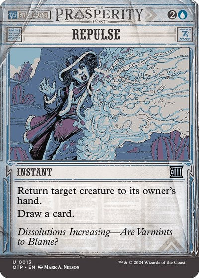 2024 Magic: The Gathering: Outlaws of Thunder Junction: Breaking News (OTP) - Repulse (#13, Uncommon) (, Near Mint)
